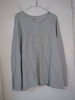 * Easy Essentials Blouse 3X Plus Size NWT Gray Casual Loose Fit Heathered